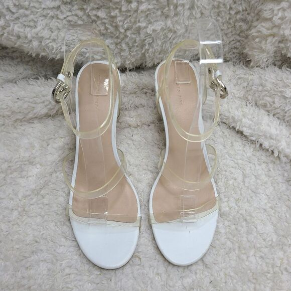 Something Navy Clear Strappy Heeled Sandals sz 6.5 - Picture 4 of 8